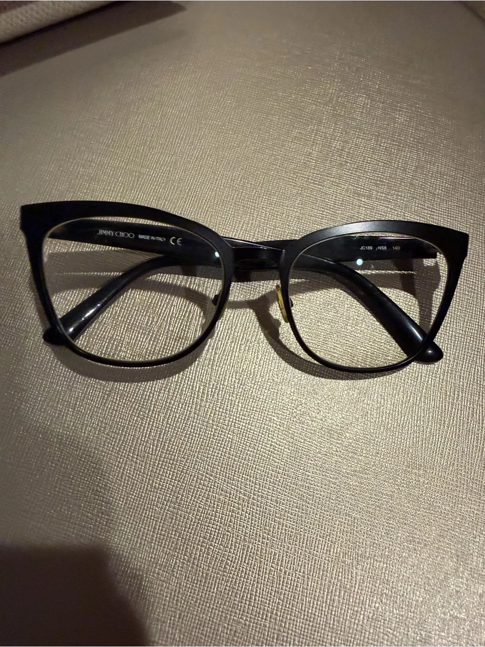 Jimmy Choo Black Cat-Eye Eyeglasses with Gold Accents